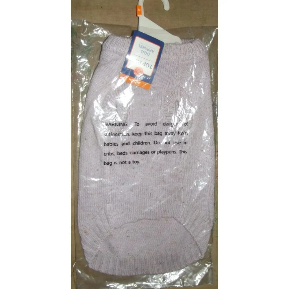 Top Paw Dog Sweater (lot of 4) Size Medium Lavender Purple Speckled